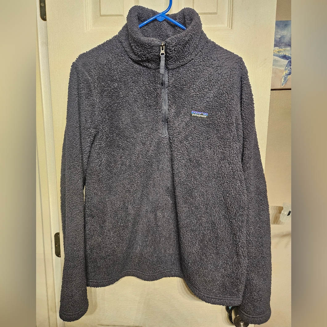 Patagonia Dark Blue Fleece Quarter Zip Pullover Sweater Sweatshirt Womens Large